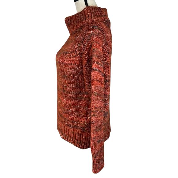 Anthropologie MOTH Large Sweater Marled Mock Neck Alpaca Wool Silk Blend Multi - Picture 5 of 8